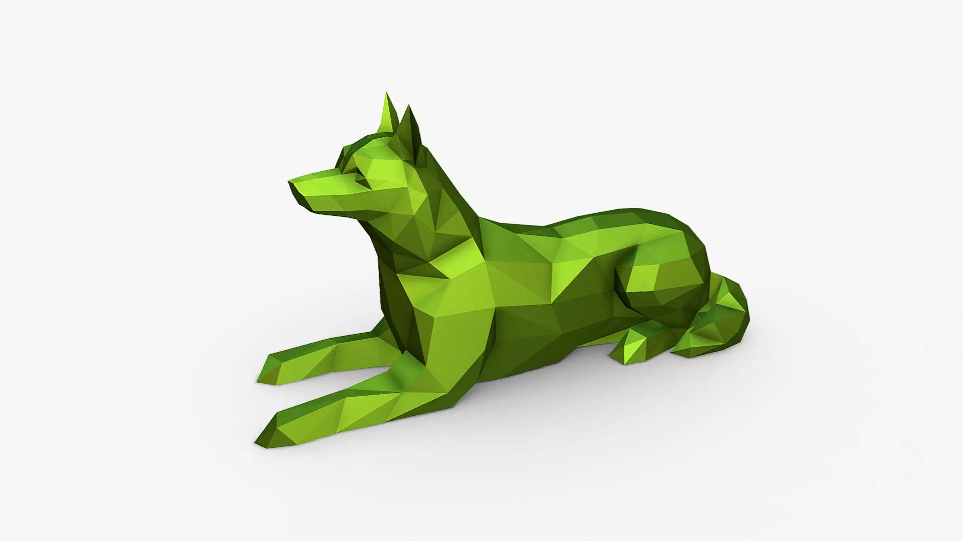 Husky  lying down 3D print model_0