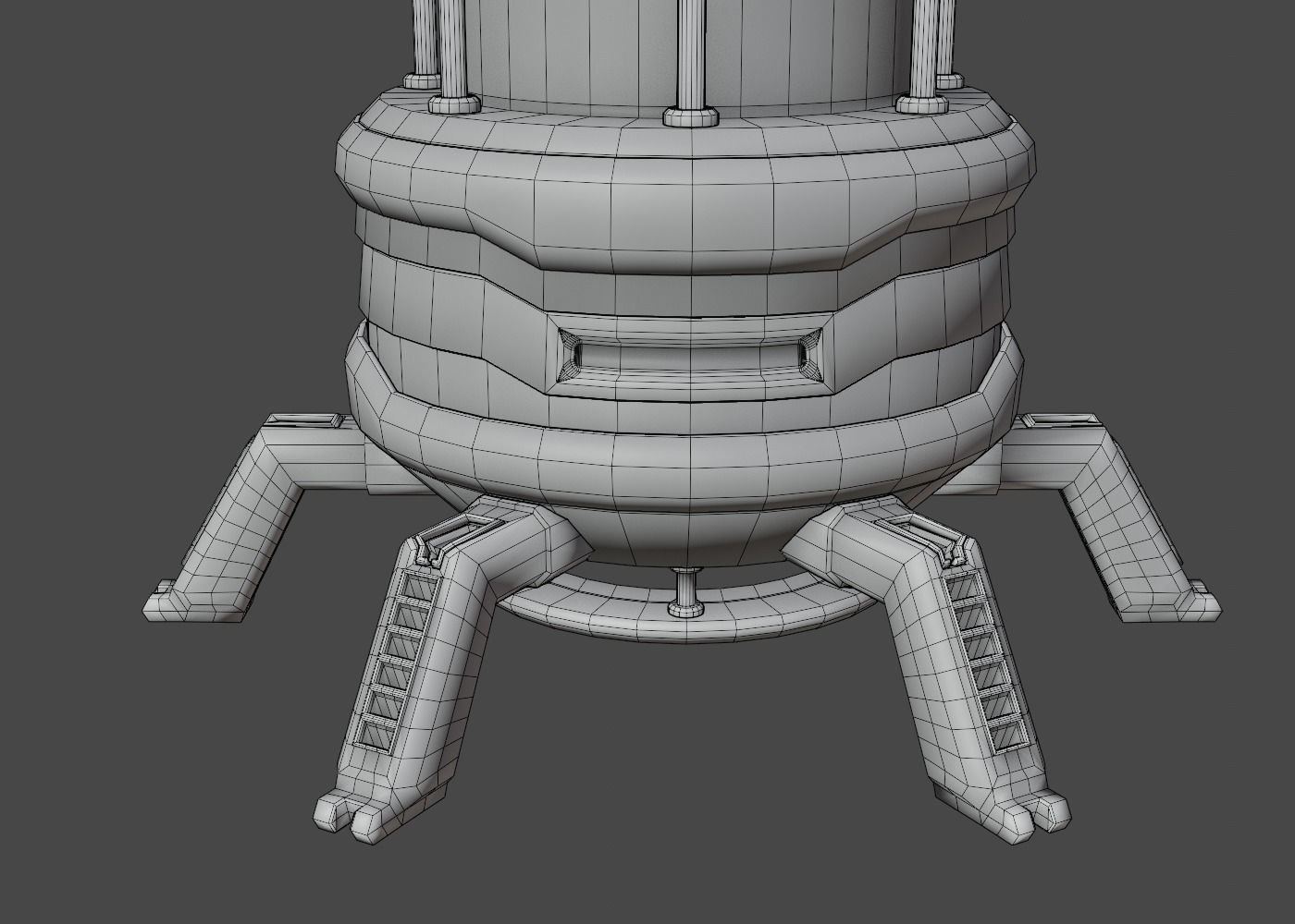 Sci-Fi Reactor Low-poly 3D model_7