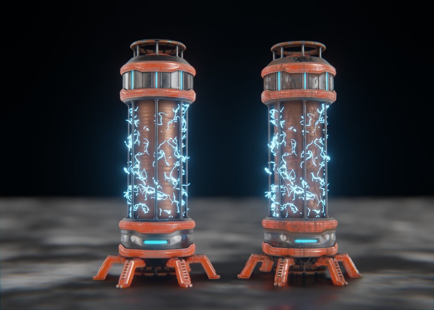 Sci-Fi Reactor Low-poly 3D model_2