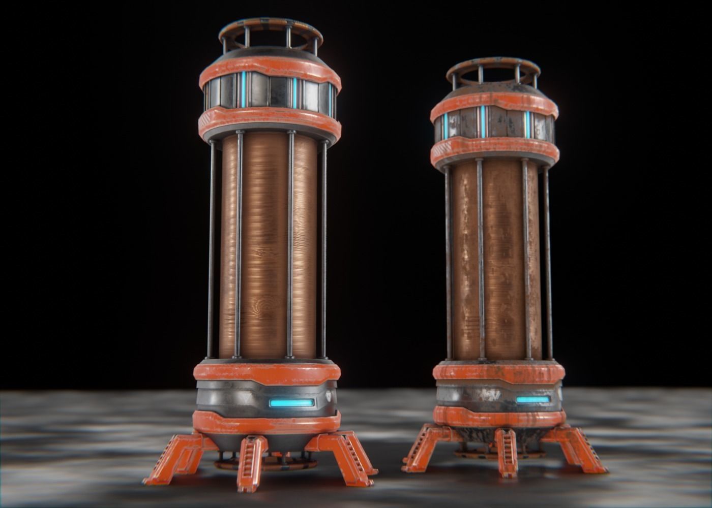 Sci-Fi Reactor Low-poly 3D model_5