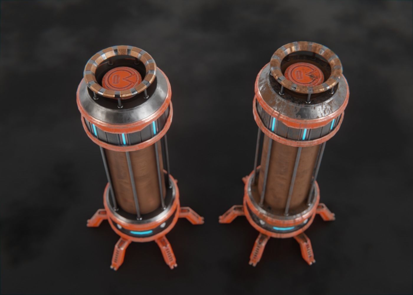 Sci-Fi Reactor Low-poly 3D model_6