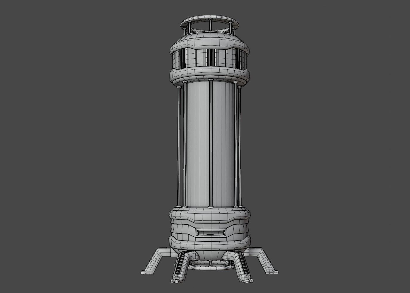 Sci-Fi Reactor Low-poly 3D model_8