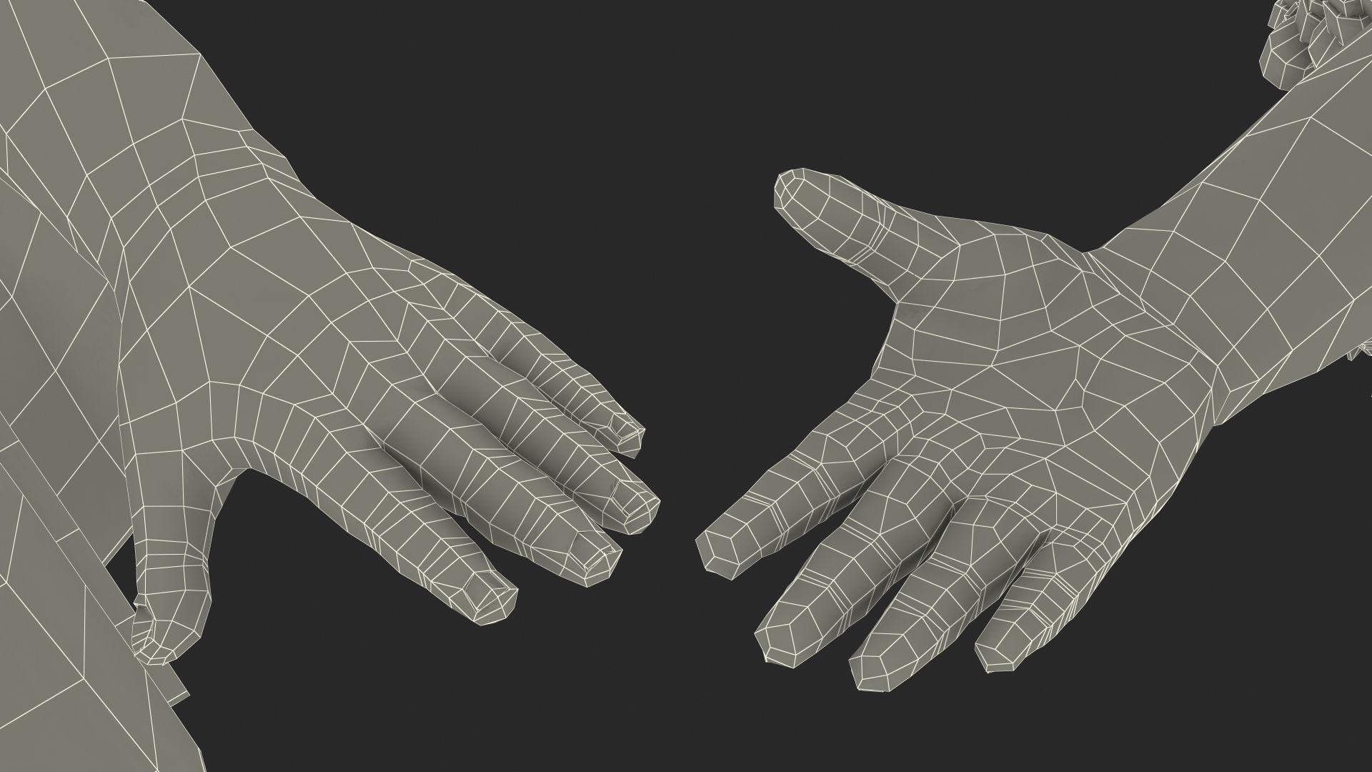 Black Child Girl Party Style Rigged for Maya 3D model_39