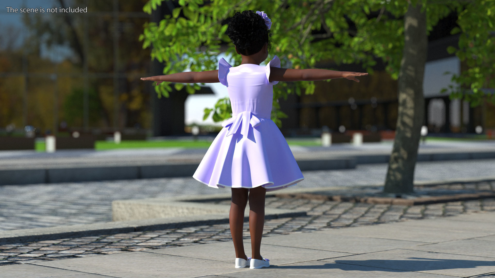 Black Child Girl Party Style Rigged for Maya 3D model_6