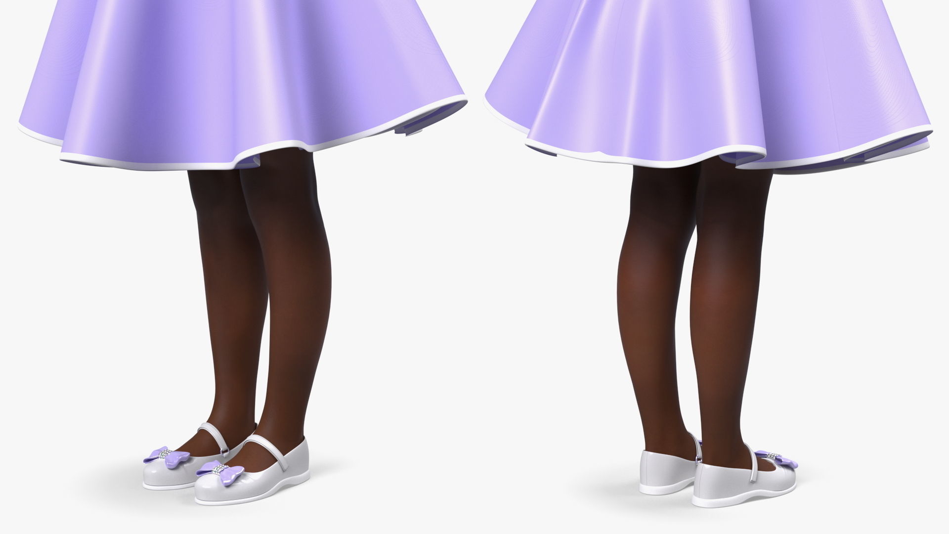 Black Child Girl Party Style Rigged for Maya 3D model_26