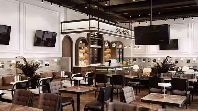 Restaurant Interior Design 3D model