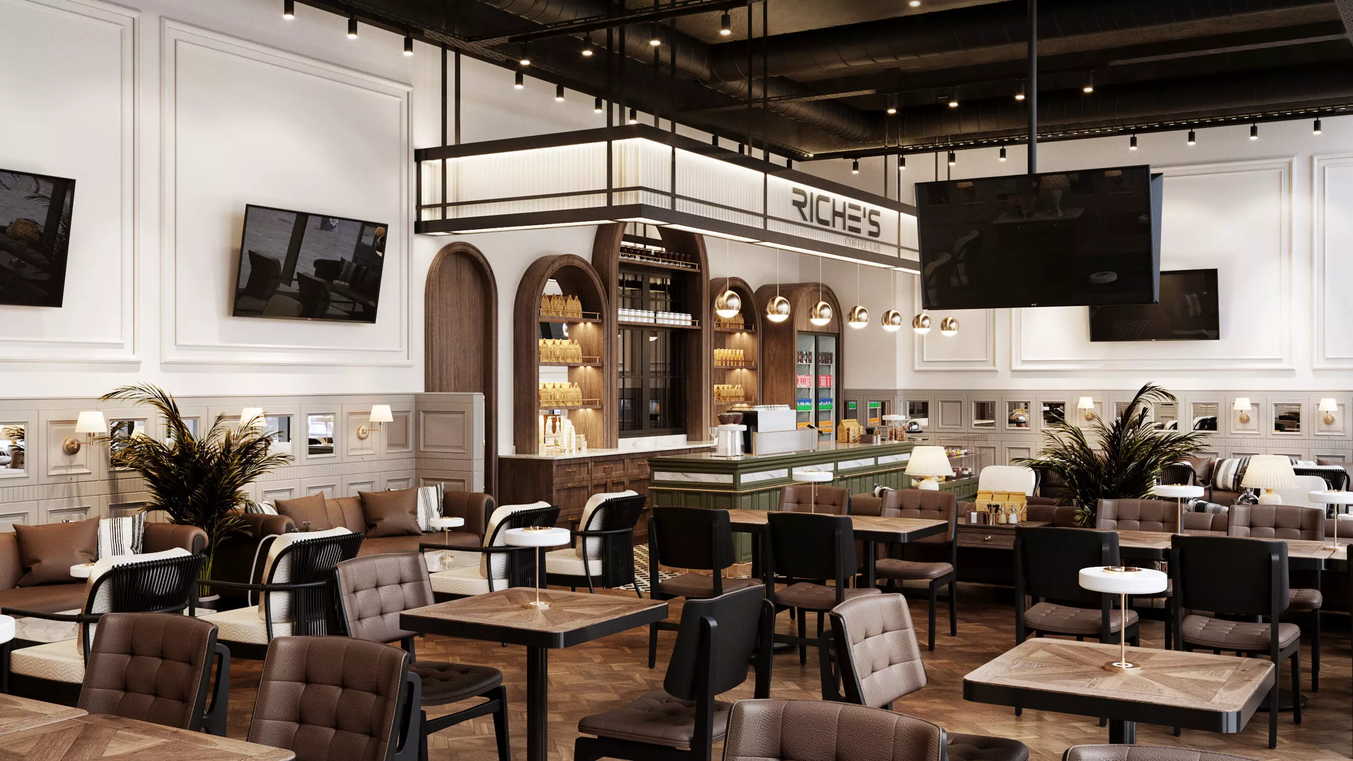 Restaurant Interior Design 3D model_0