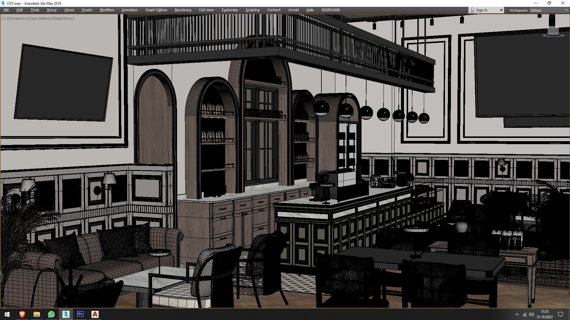 Restaurant Interior Design 3D model_11