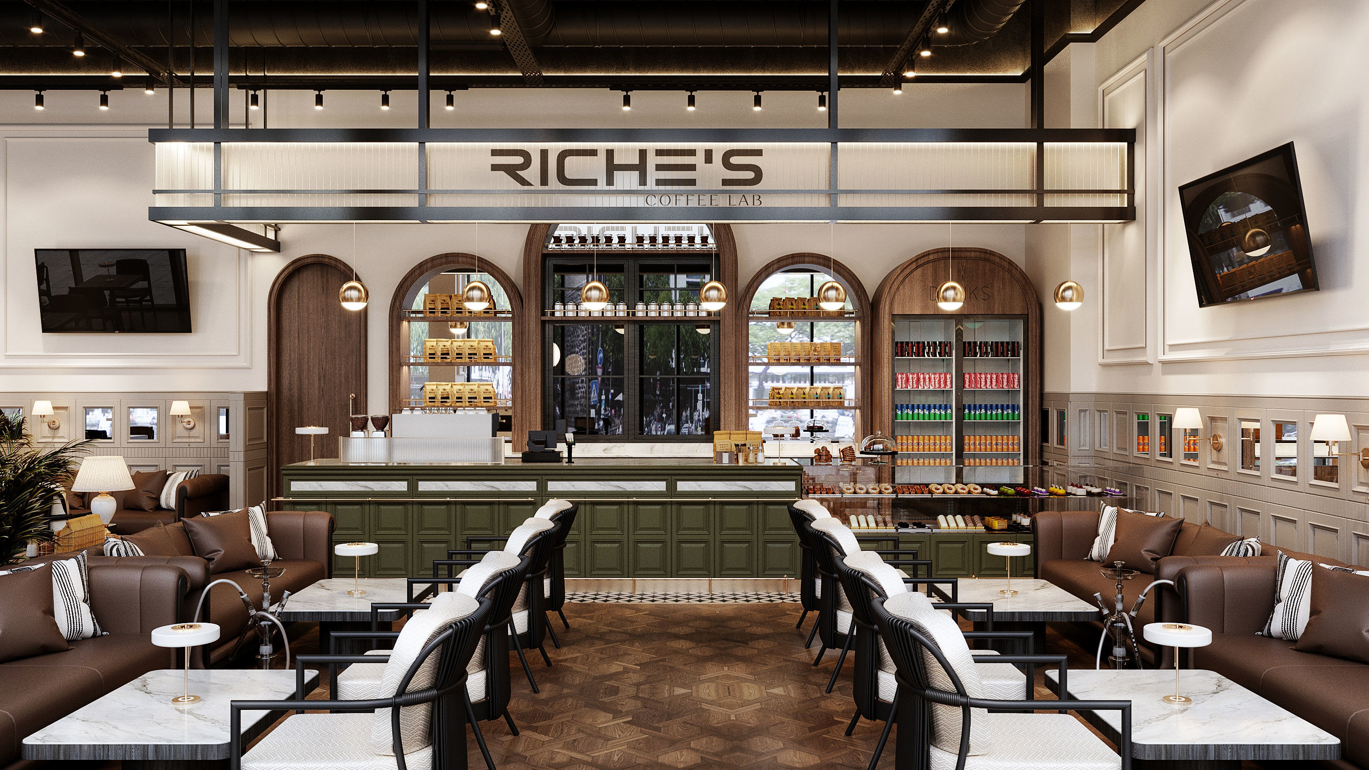 Restaurant Interior Design 3D model_1