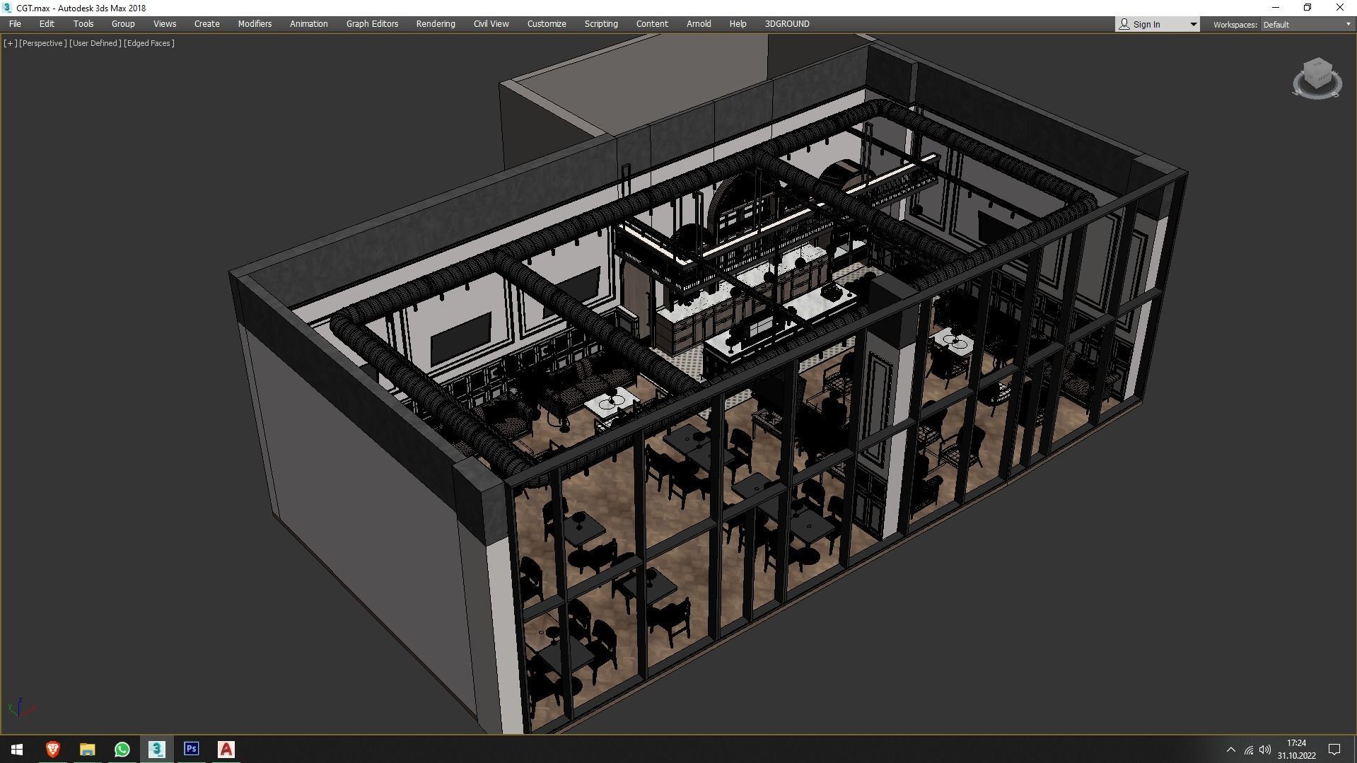 Restaurant Interior Design 3D model_10