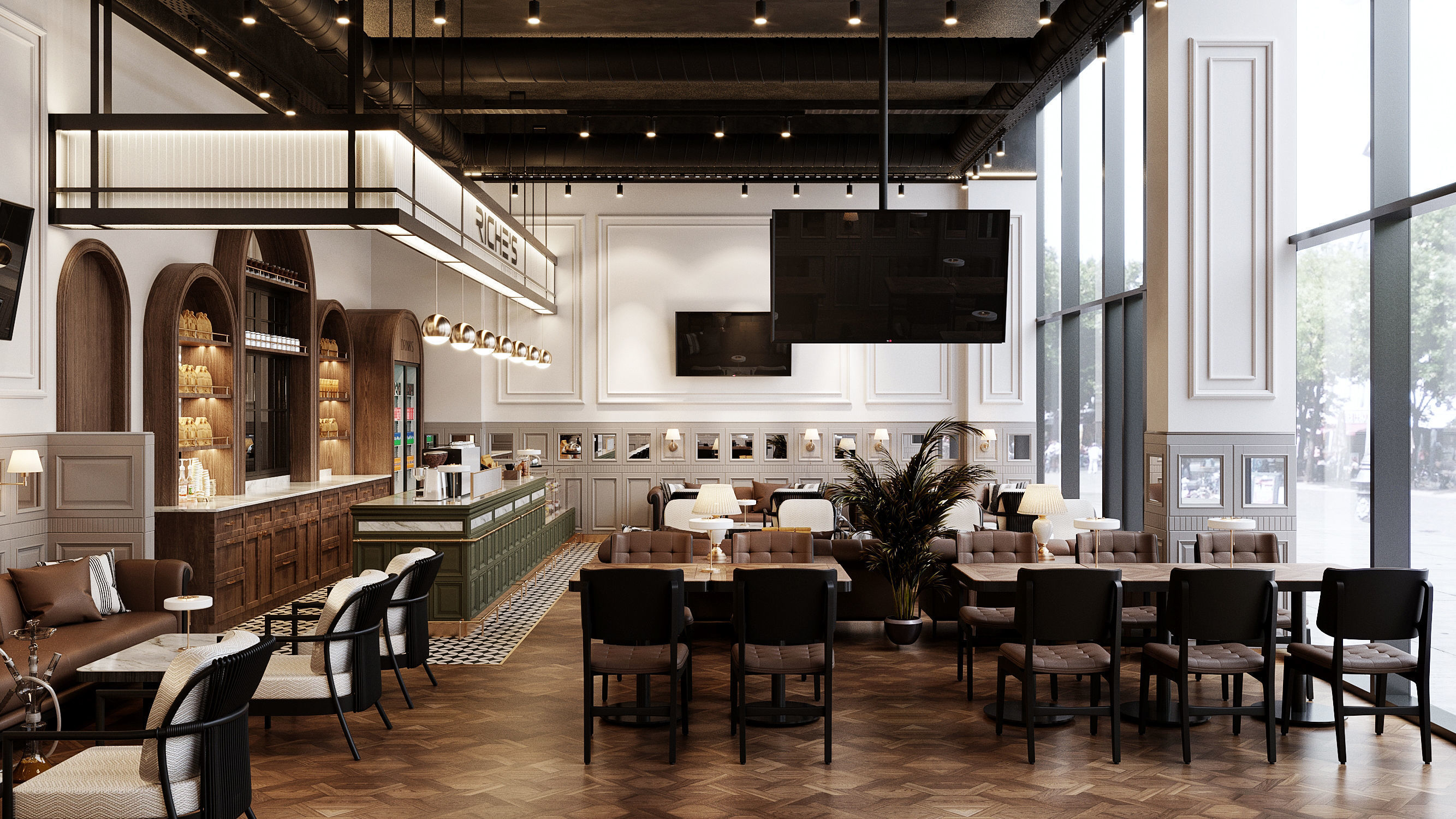 Restaurant Interior Design 3D model_2