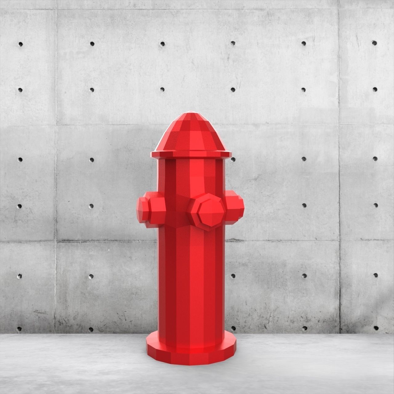 low-poly fire hydrant Free low-poly 3D model_11
