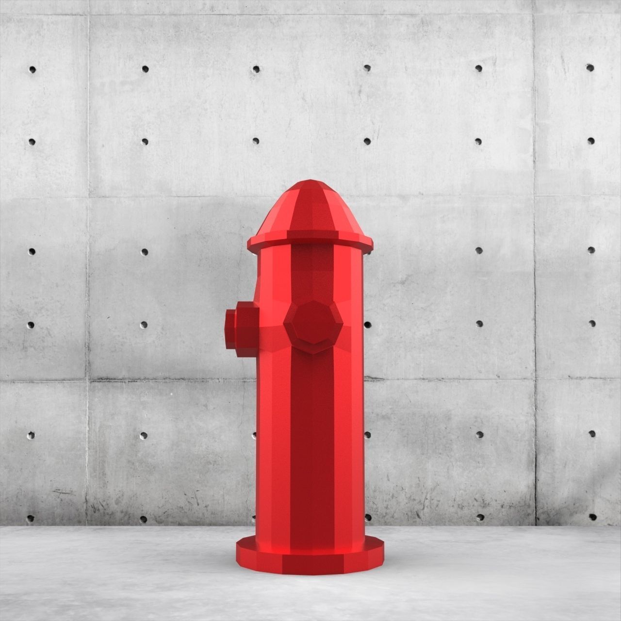 low-poly fire hydrant Free low-poly 3D model_9