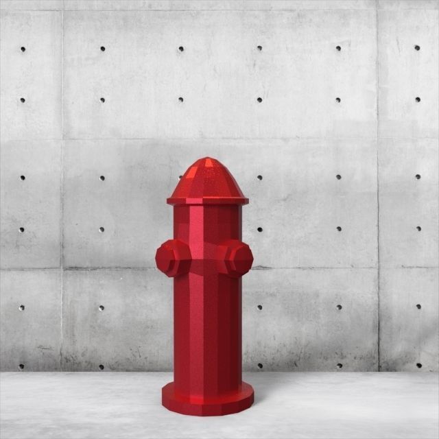 low-poly fire hydrant Free low-poly 3D model_5