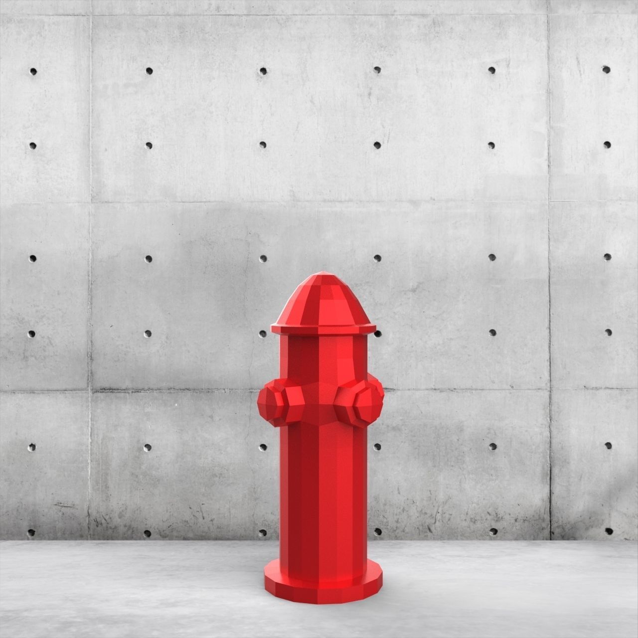 low-poly fire hydrant Free low-poly 3D model_8