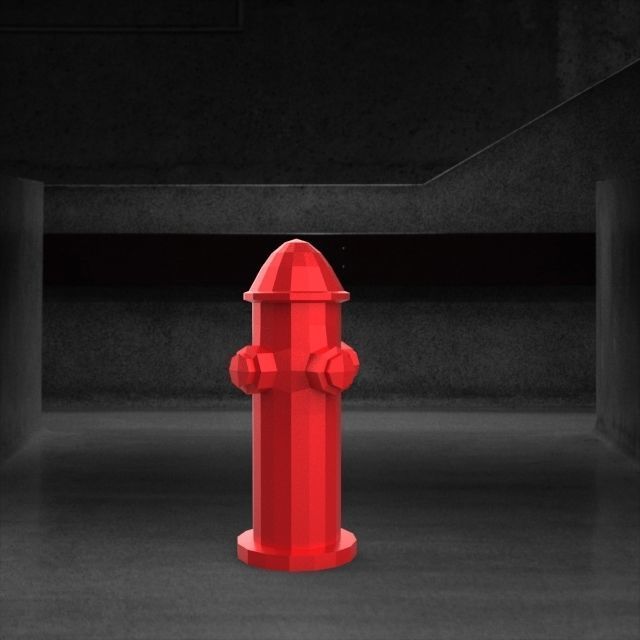 low-poly fire hydrant Free low-poly 3D model_3