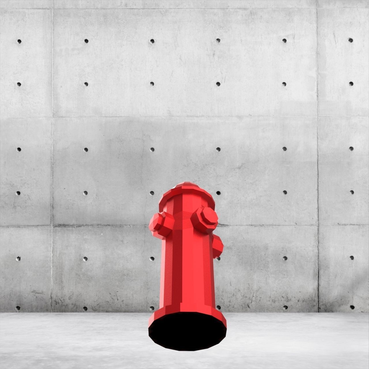 low-poly fire hydrant Free low-poly 3D model_7