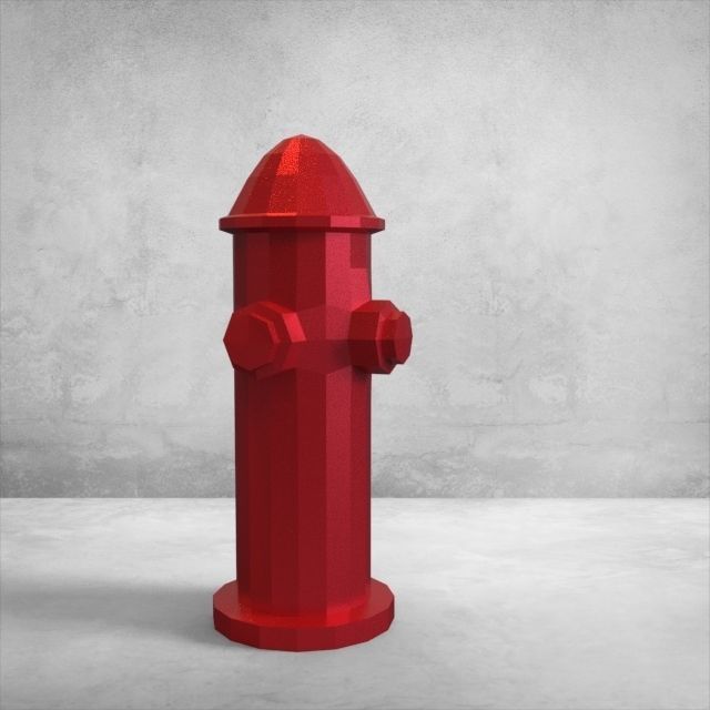 low-poly fire hydrant Free low-poly 3D model_1