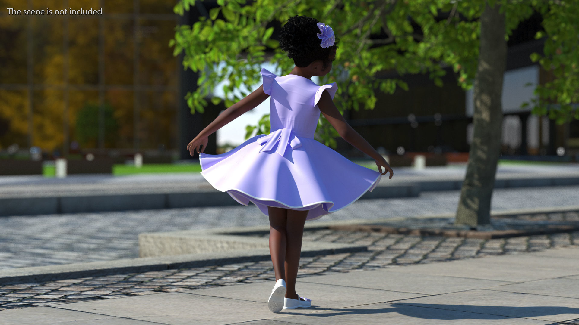 Black Child Girl Party Style Rigged for Modo 3D model_5