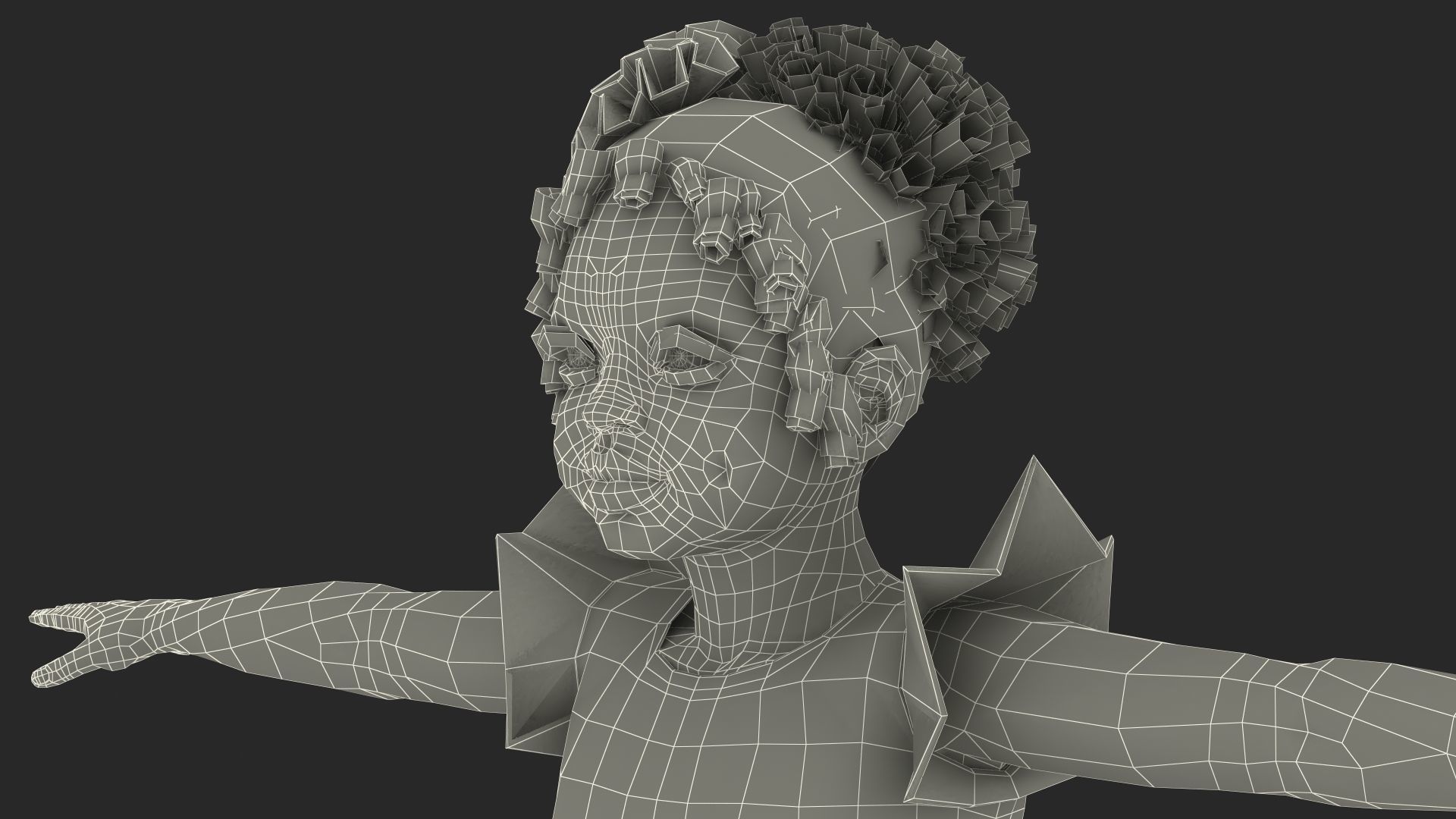 Black Child Girl Party Style Rigged for Modo 3D model_36
