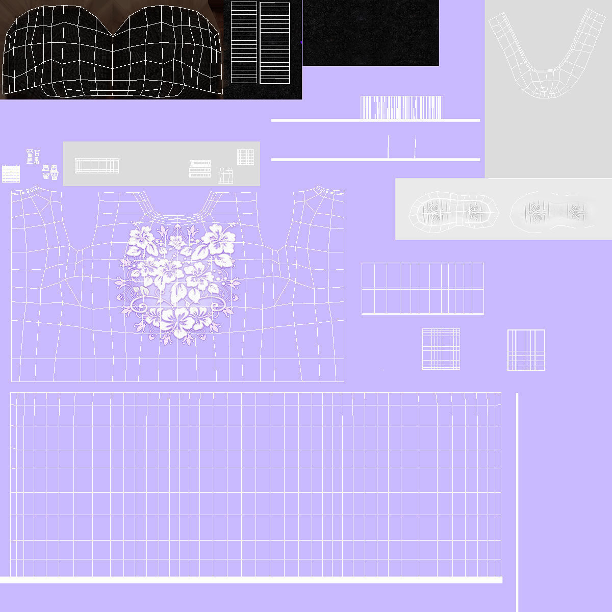 Black Child Girl Party Style Rigged for Modo 3D model_31