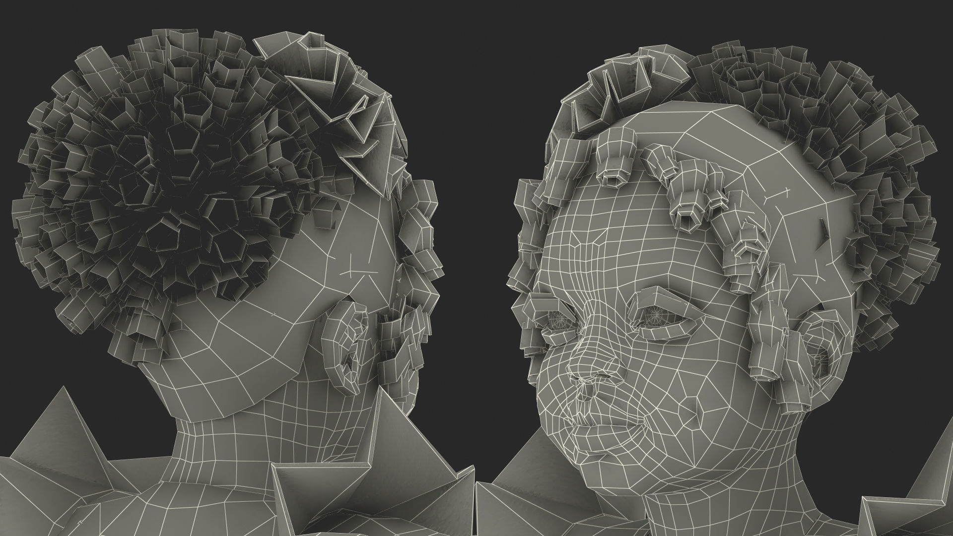 Black Child Girl Party Style Rigged for Modo 3D model_38