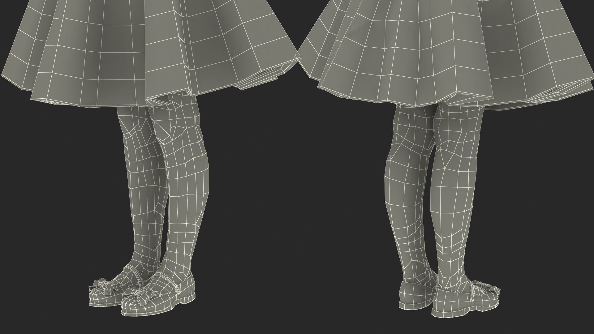 Black Child Girl Party Style Rigged for Modo 3D model_40