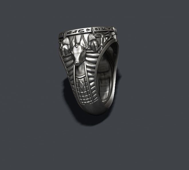 Horus Anubis ring 3D print model_6