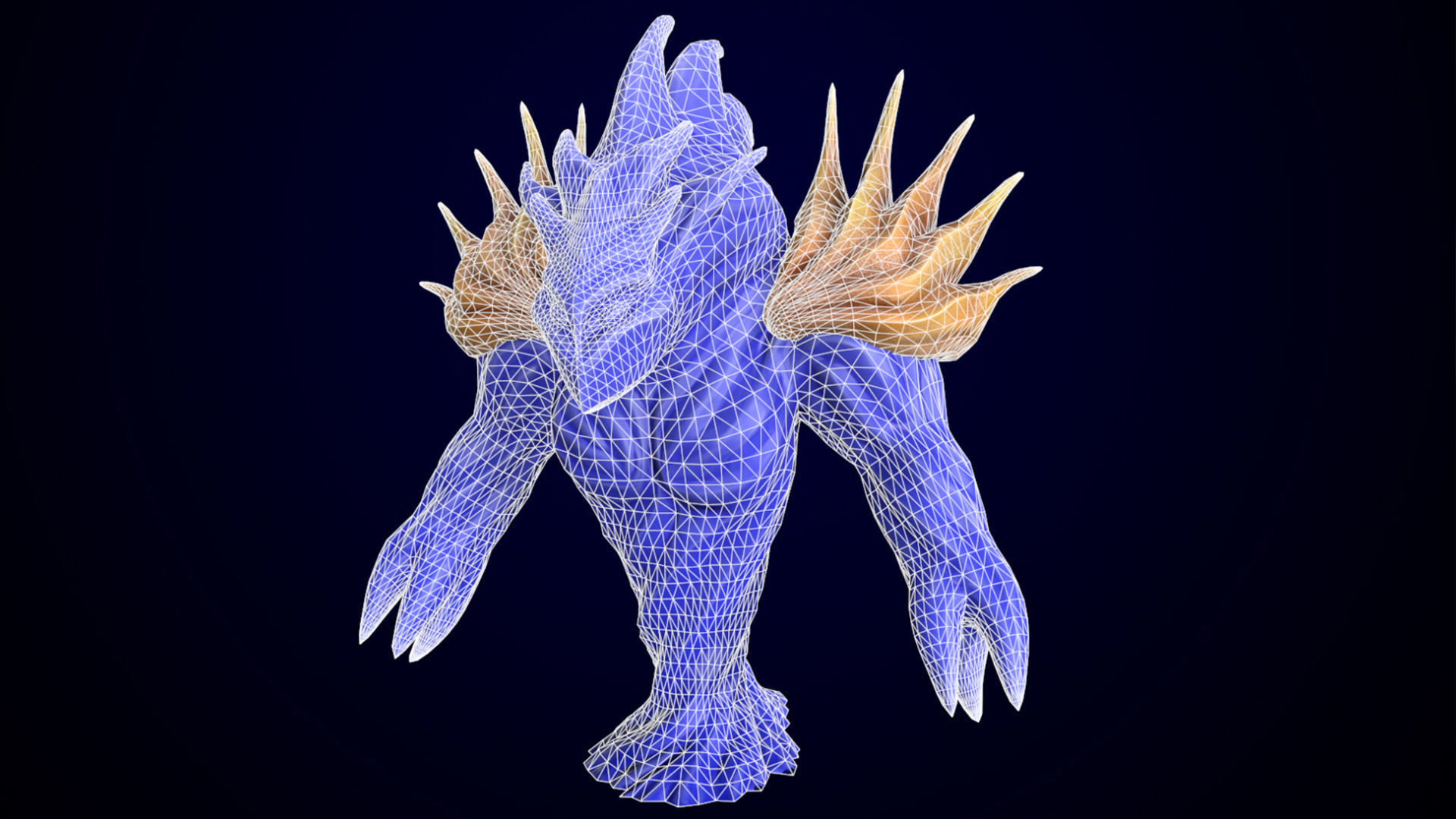 Low-poly model of the character Water Elemental Low-poly 3D model_19