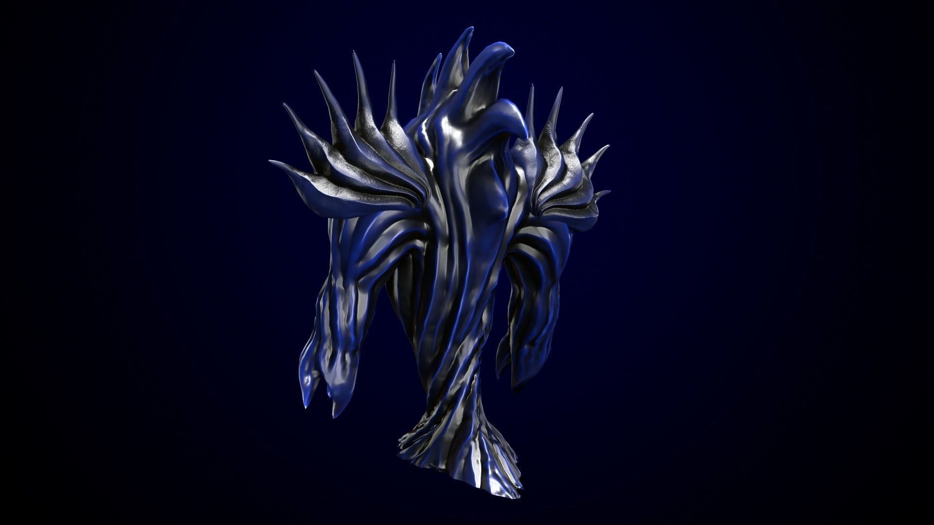 Low-poly model of the character Water Elemental Low-poly 3D model_11