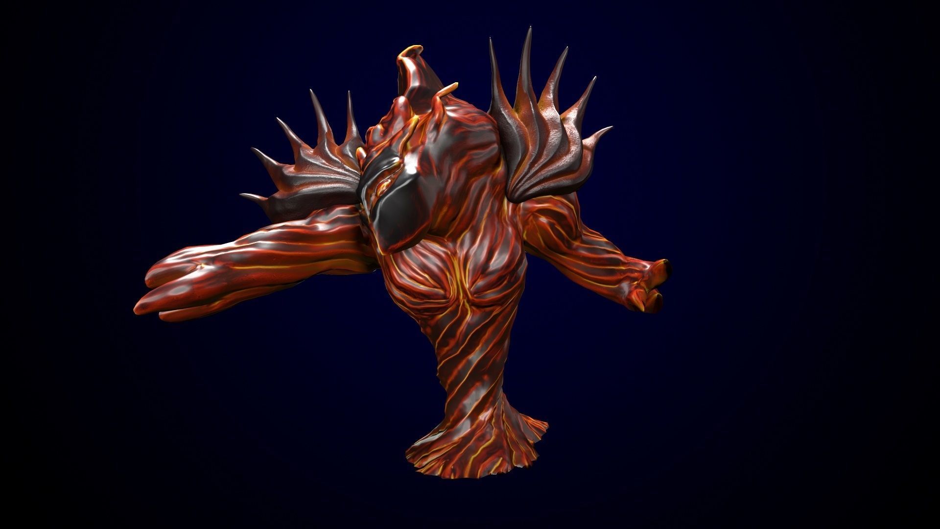 Low-poly model of the character Water Elemental Low-poly 3D model_12