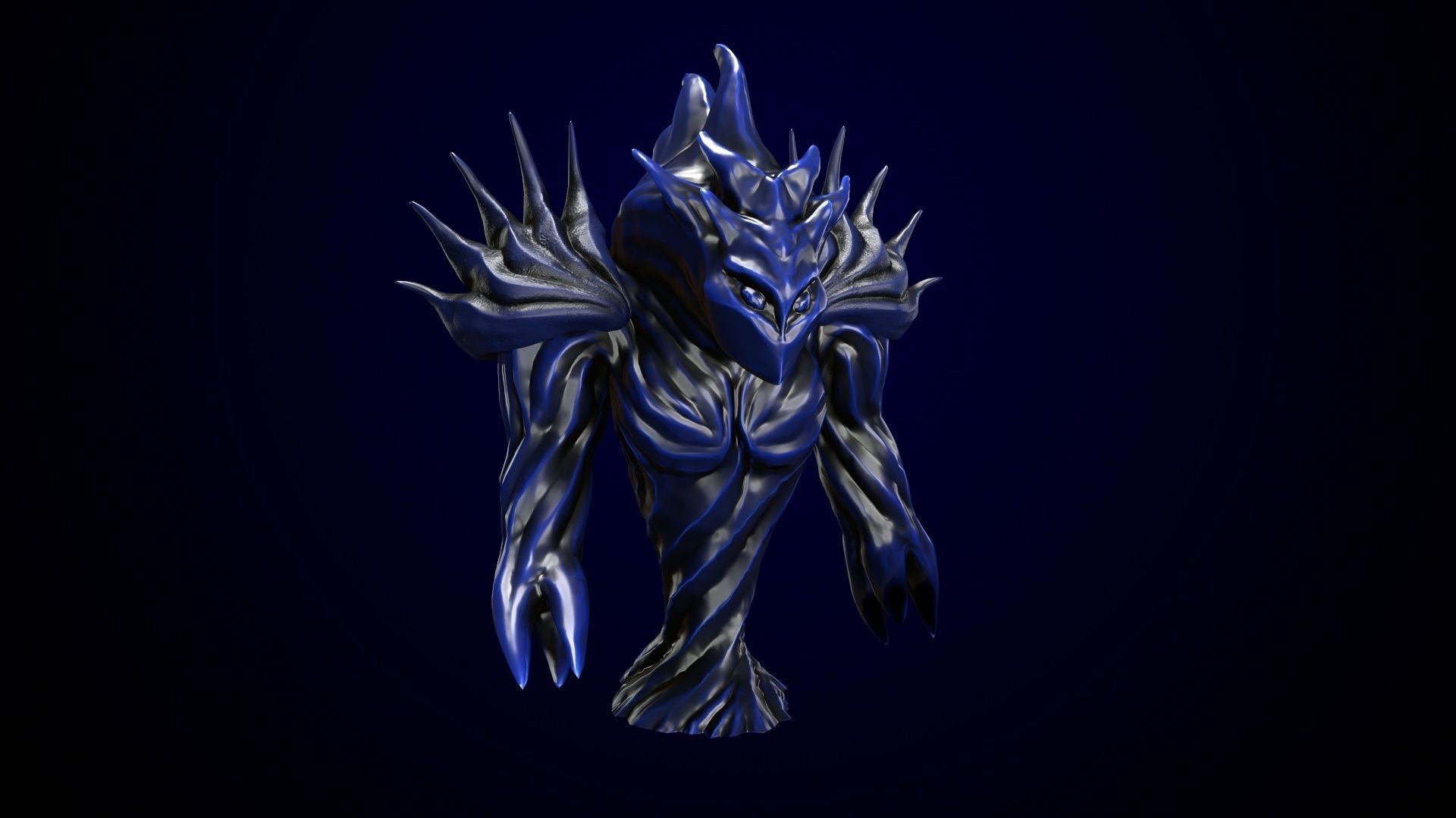 Low-poly model of the character Water Elemental Low-poly 3D model_10