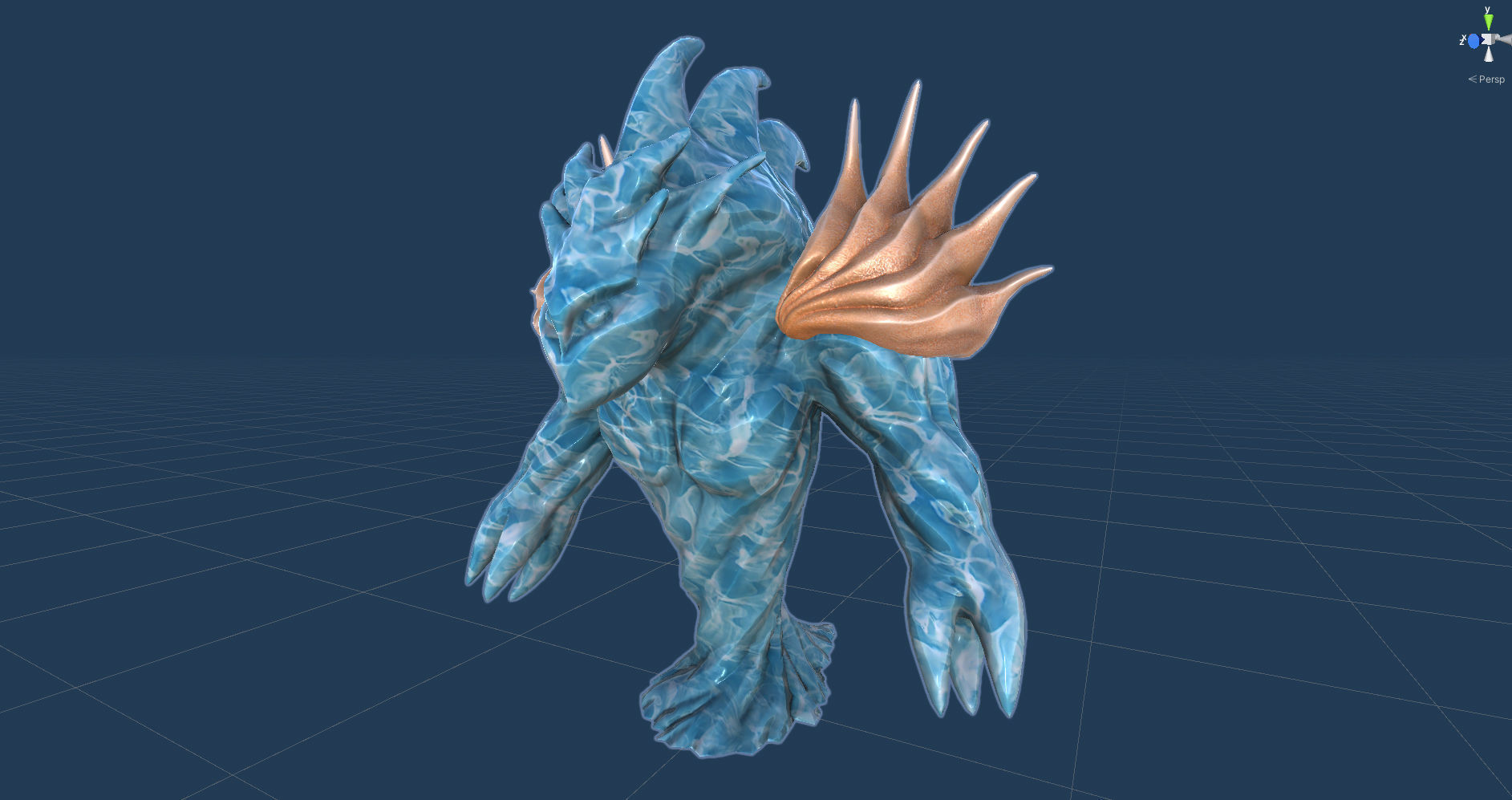 Low-poly model of the character Water Elemental Low-poly 3D model_22