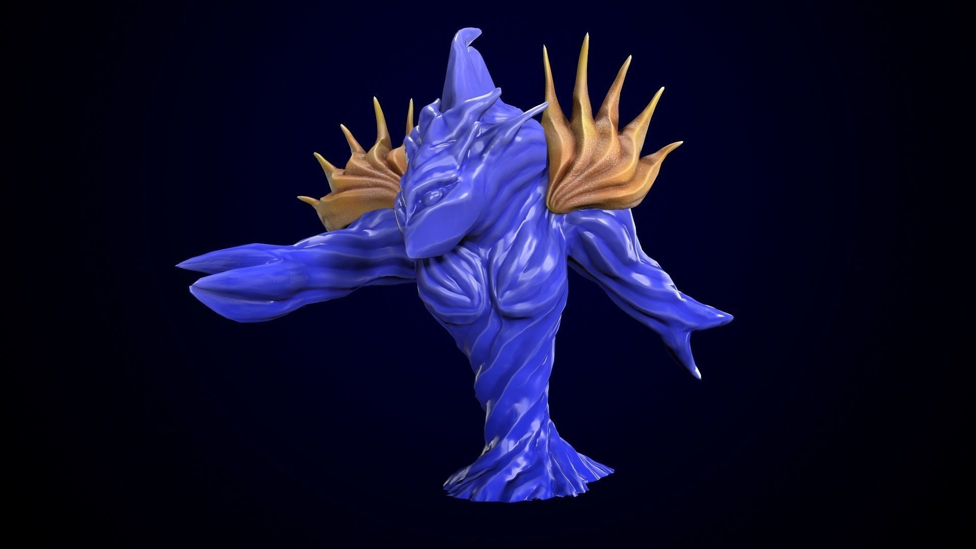 Low-poly model of the character Water Elemental Low-poly 3D model_3