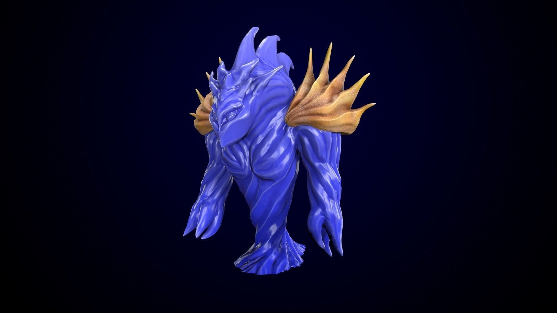 Low-poly model of the character Water Elemental Low-poly 3D model_5