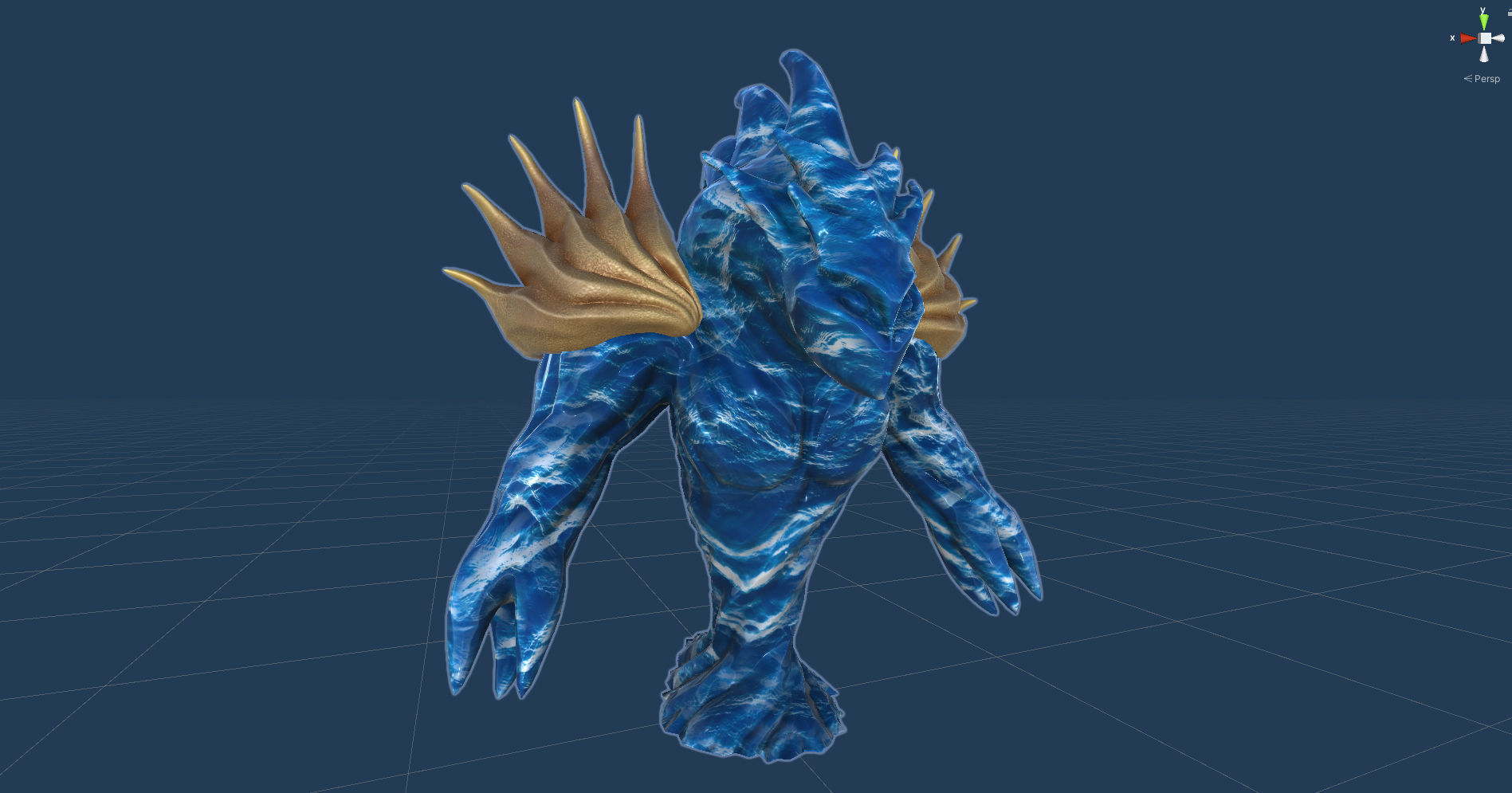 Low-poly model of the character Water Elemental Low-poly 3D model_23