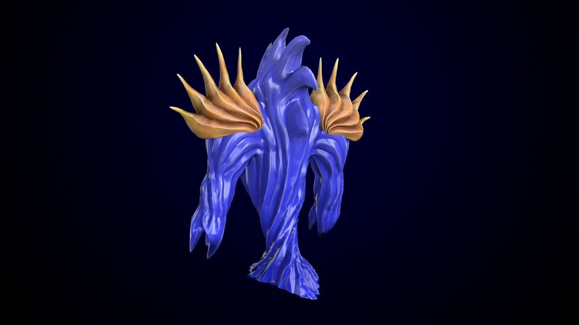 Low-poly model of the character Water Elemental Low-poly 3D model_4