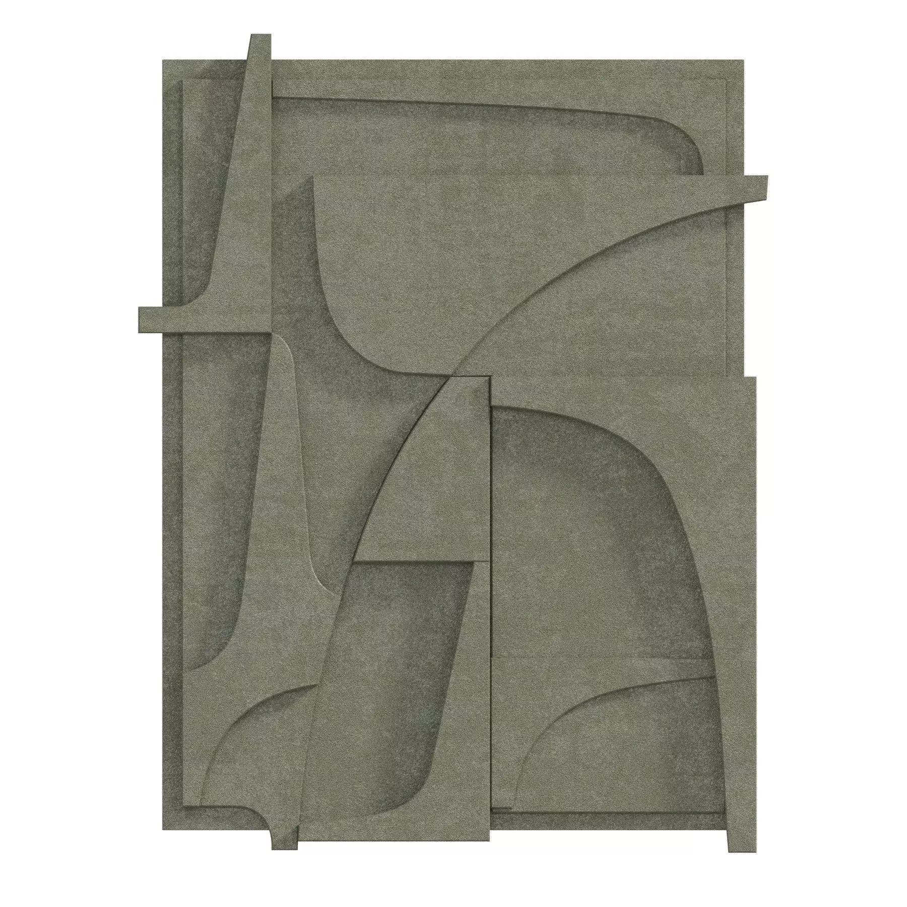 Atelier plateau 1136 green wall art work decor sculpture 3D model_0