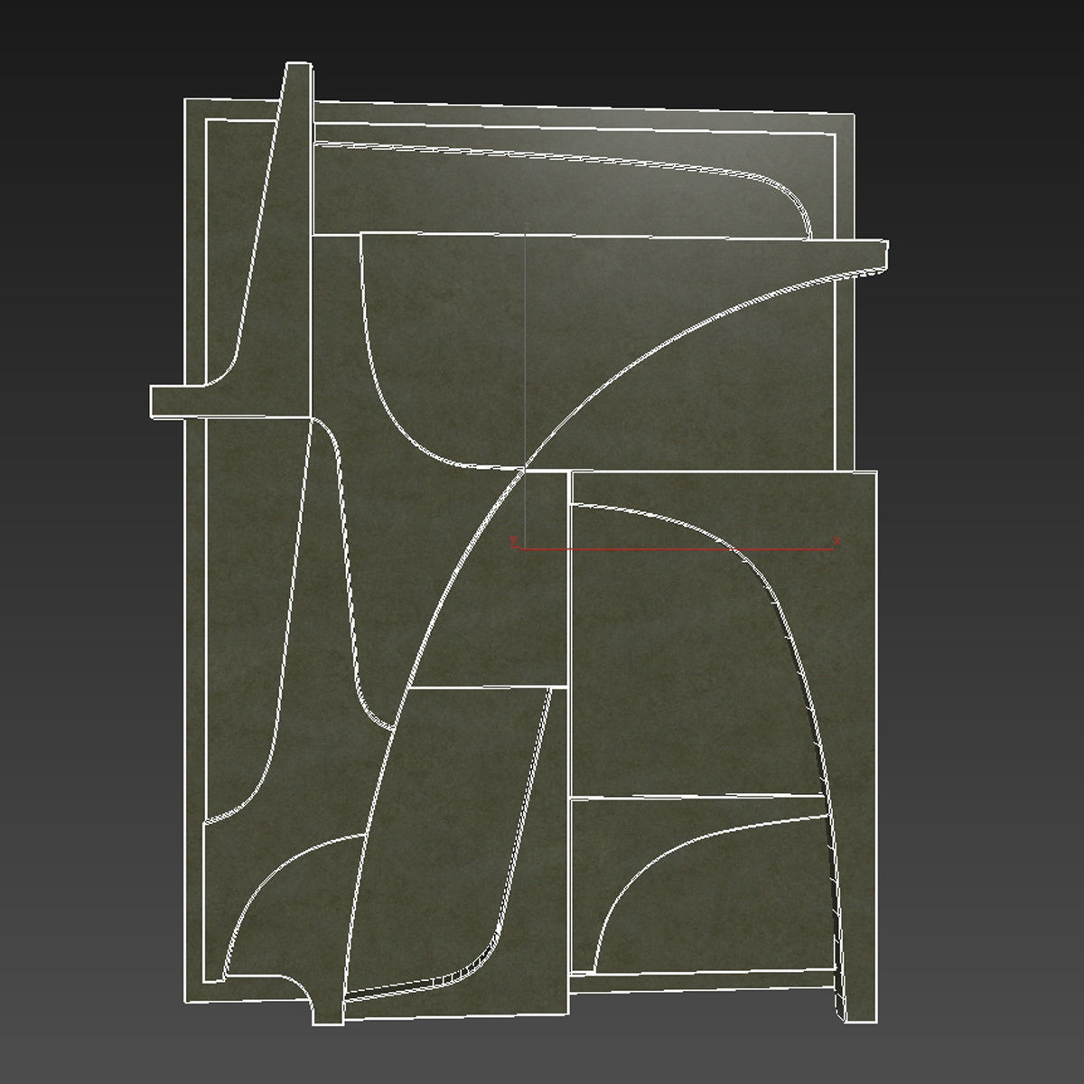 Atelier plateau 1136 green wall art work decor sculpture 3D model_6