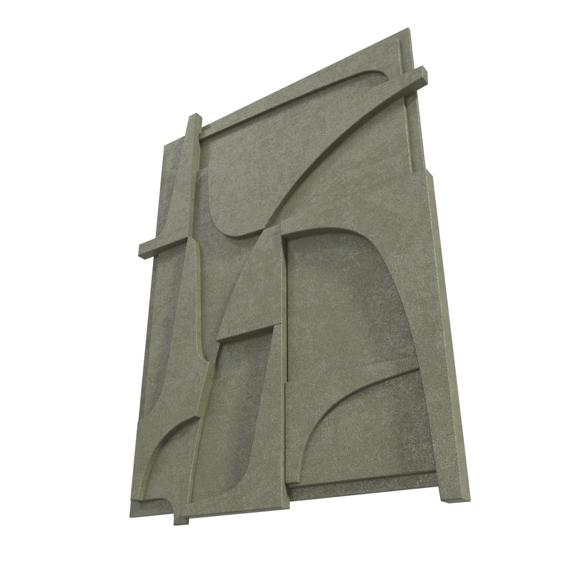 Atelier plateau 1136 green wall art work decor sculpture 3D model_4