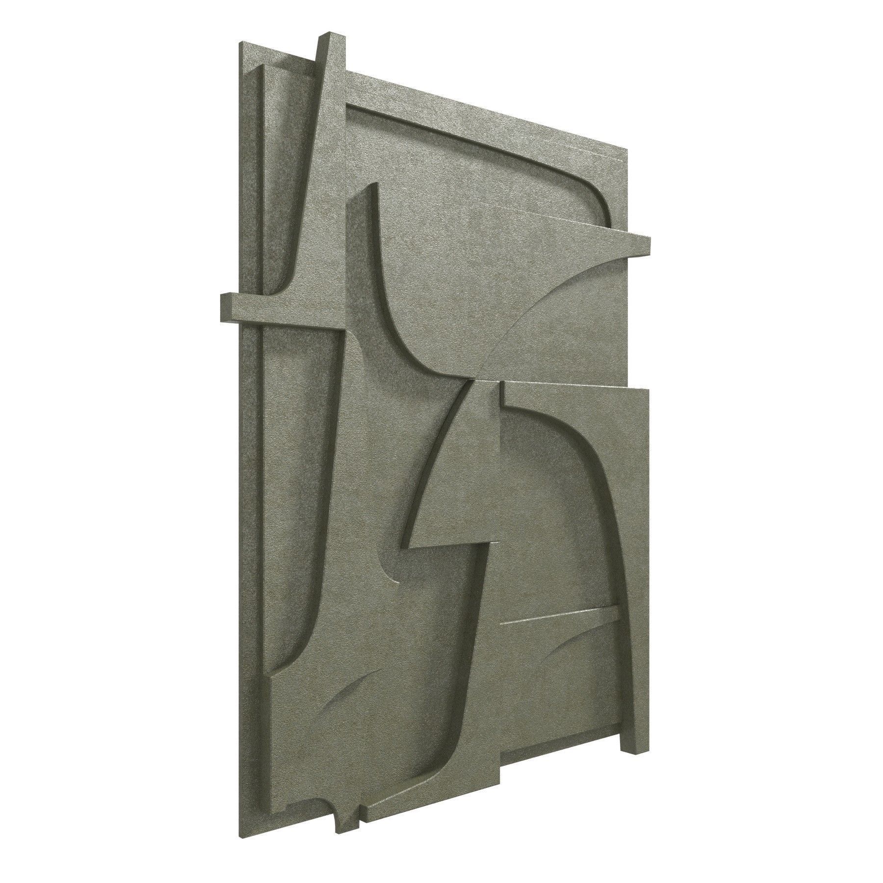 Atelier plateau 1136 green wall art work decor sculpture 3D model_1