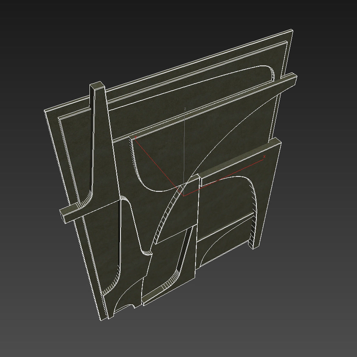 Atelier plateau 1136 green wall art work decor sculpture 3D model_7