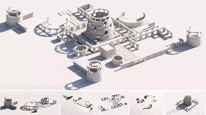 Ruined Historical Buildings Collection 3D model