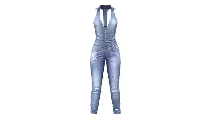 Halter Romper Jeans Pants