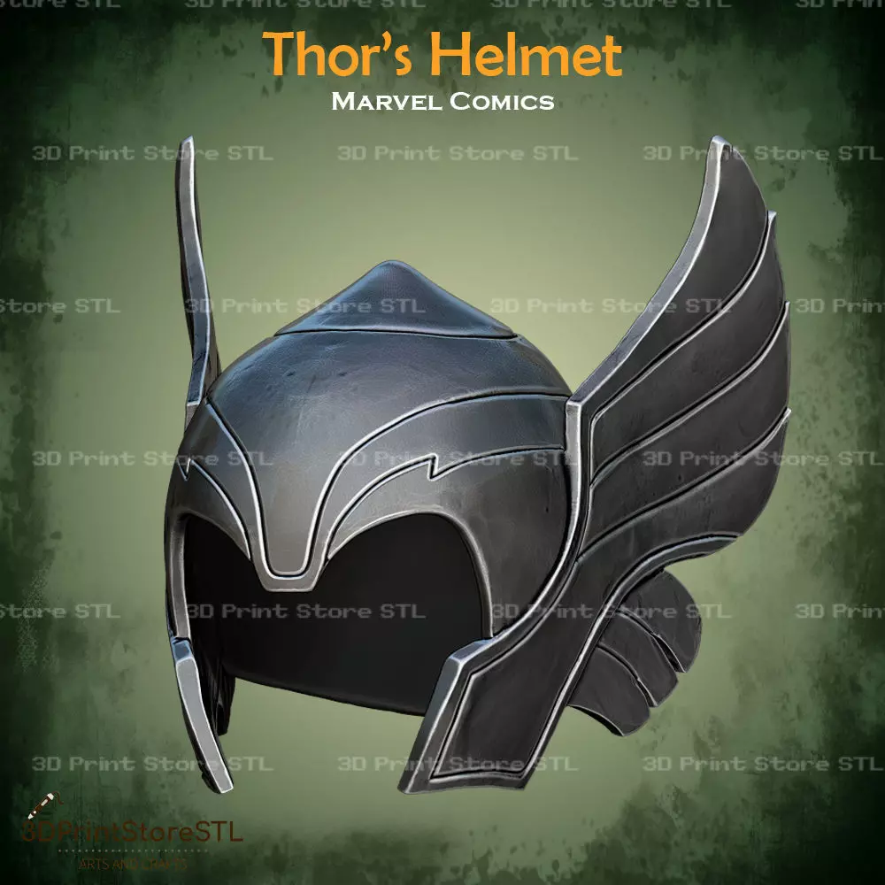 Thor Helmet Cosplay Marvel - STL File 3D print model_0
