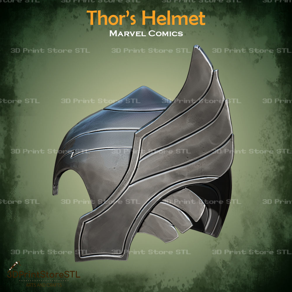 Thor Helmet Cosplay Marvel - STL File 3D print model_1