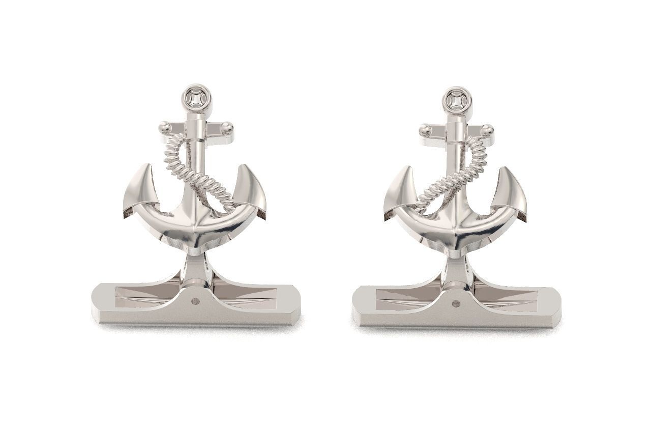 cufflinks anchor 730 3D print model_3
