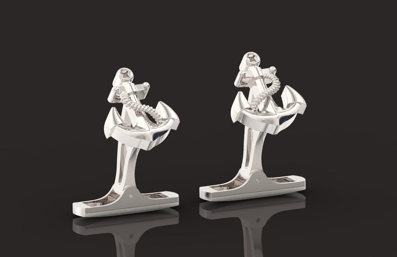 cufflinks anchor 730 3D print model_32