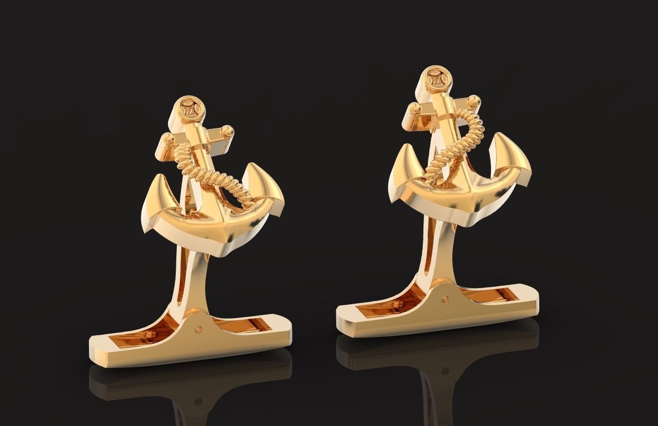 cufflinks anchor 730 3D print model_26