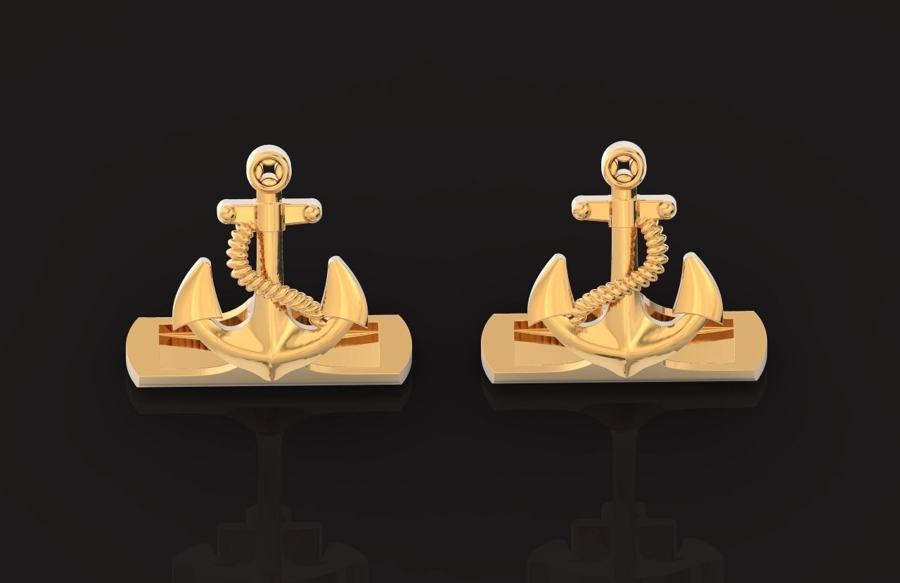 cufflinks anchor 730 3D print model_34